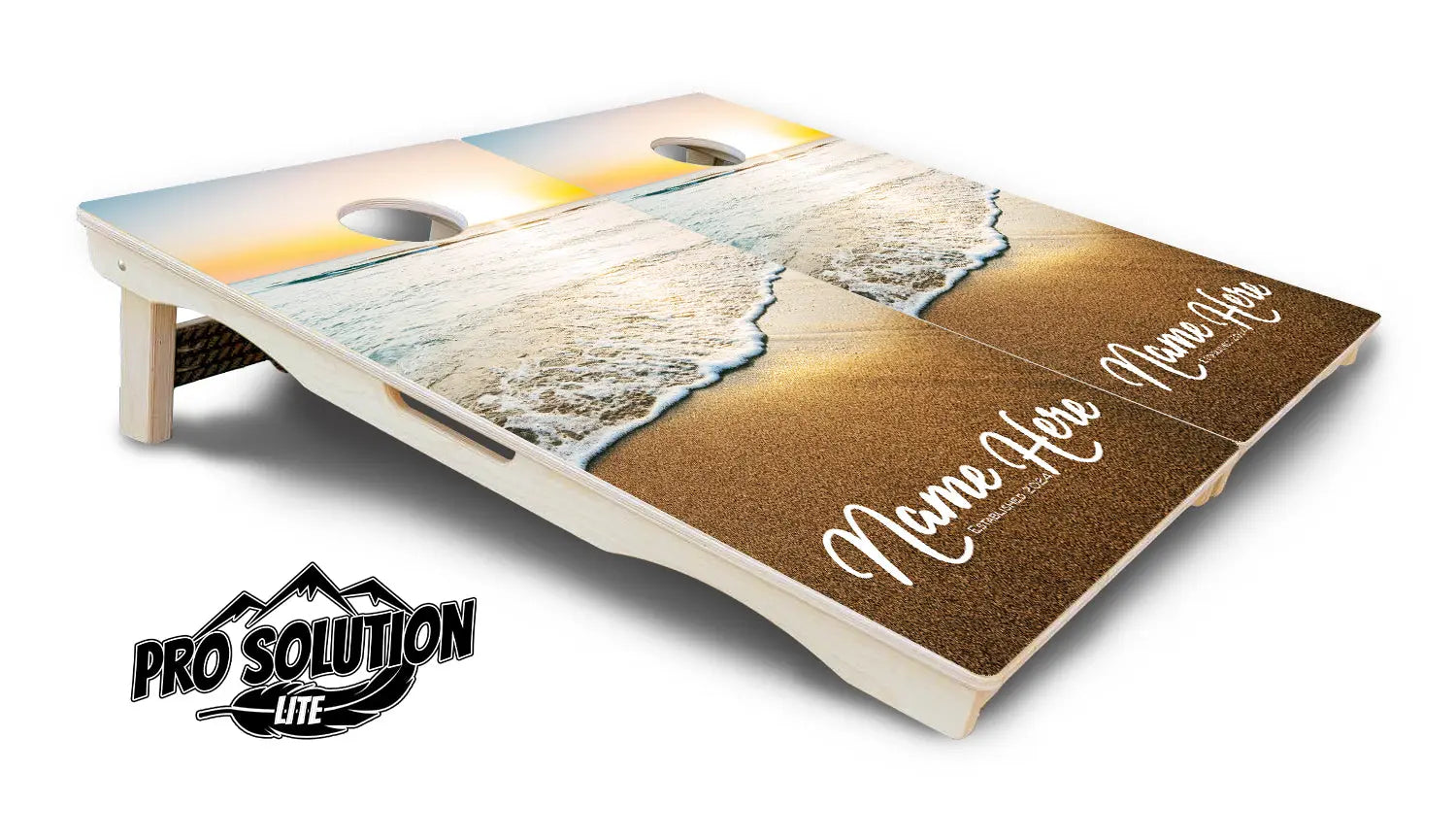 Beach Sunset Cornhole Boards - Pro Solution Lite Series by Cornhole Solutions, custom cornhole board detail photo 15