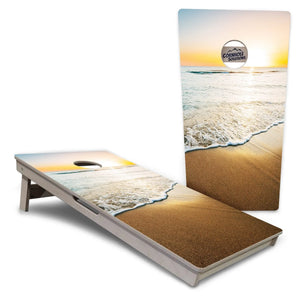 Beach Sunset Cornhole Boards - Professional Tournament Series by Cornhole Solutions, custom cornhole board main product photo