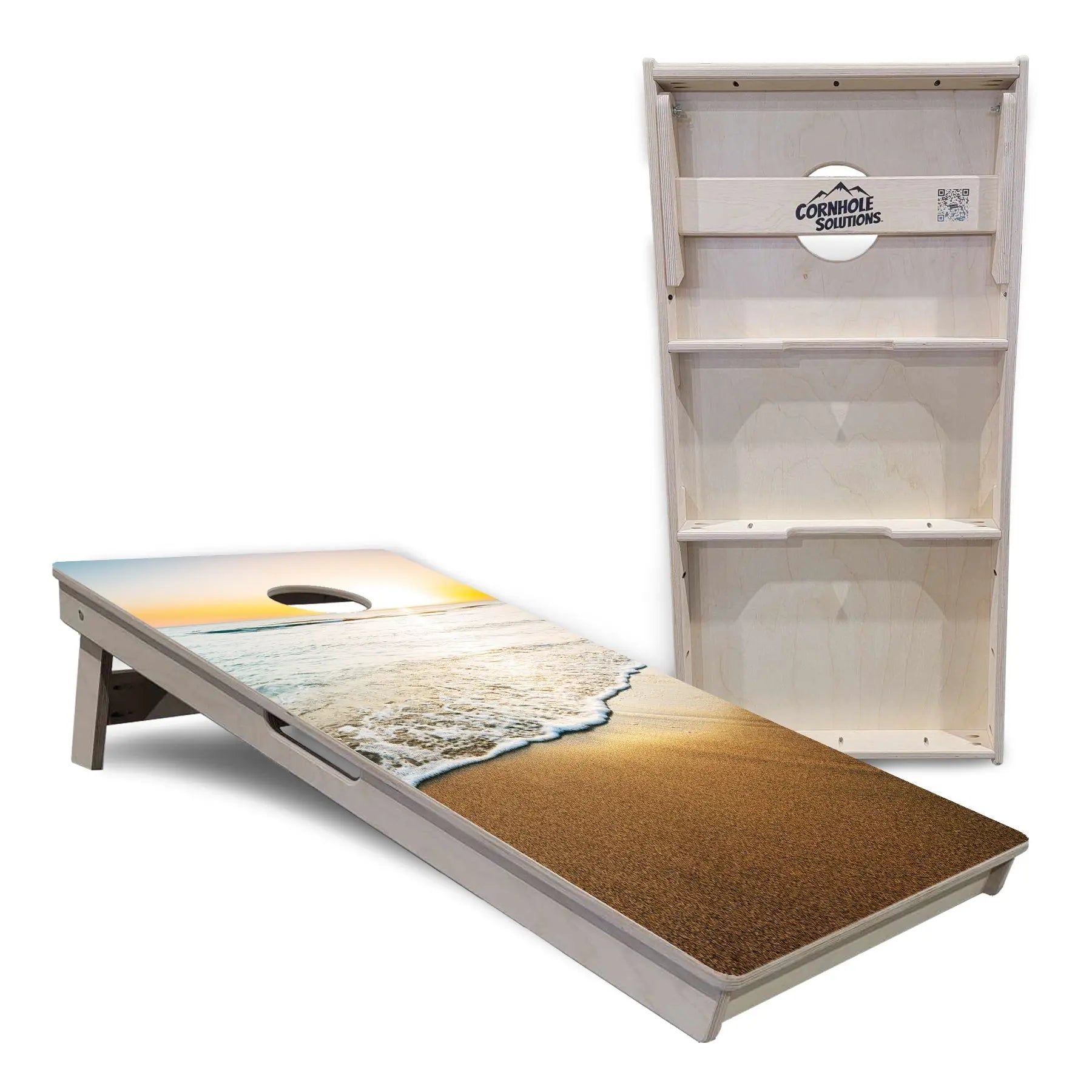 Beach Sunset Cornhole Boards - Professional Tournament Series by Cornhole Solutions, custom cornhole board detail photo 4