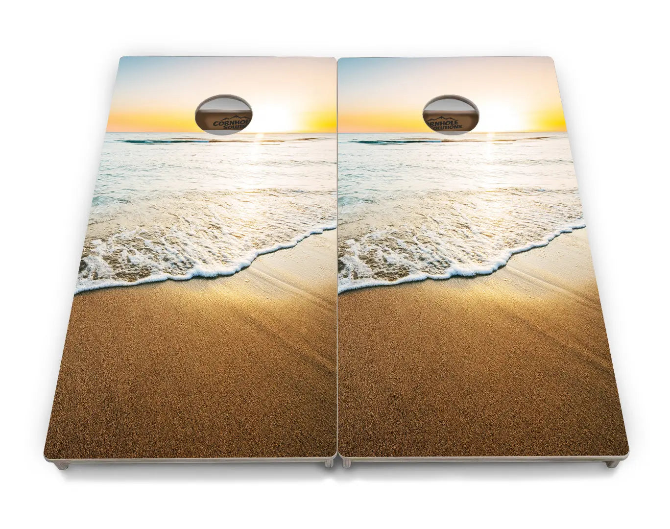 Beach Sunset Cornhole Boards - Professional Tournament Series by Cornhole Solutions, custom cornhole board detail photo 5