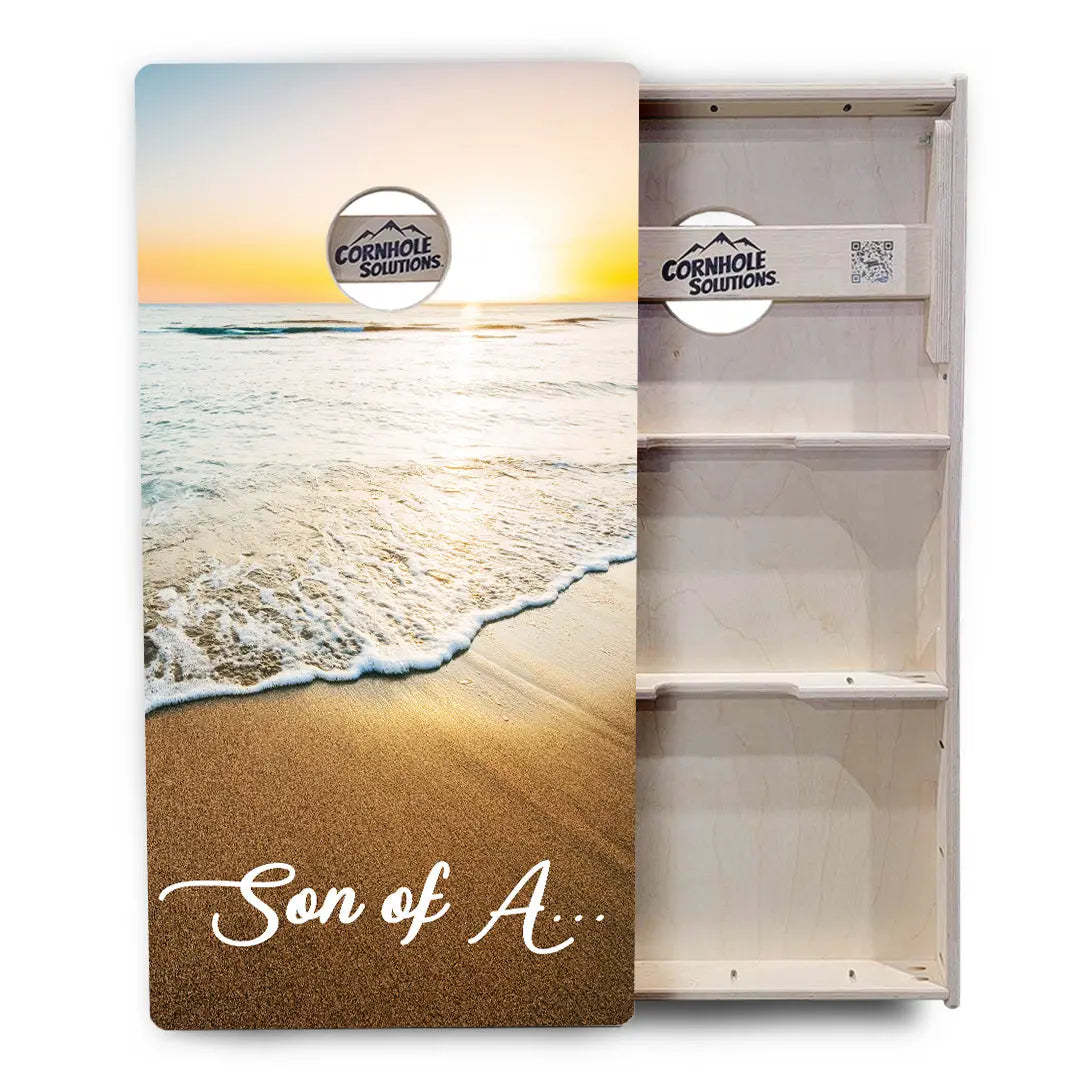 Beach Sunset Cornhole Boards - Professional Tournament Series by Cornhole Solutions, custom cornhole board detail photo 6