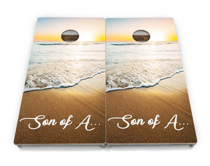 Beach Sunset Cornhole Boards - Professional Tournament Series by Cornhole Solutions, custom cornhole board detail photo 7