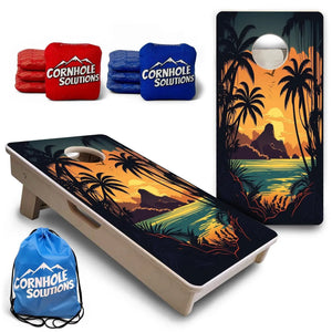 Beach Sunset Design Options - Mini or Vacation Size Cornhole Boards by Cornhole Solutions, Southern home decor detail photo 3