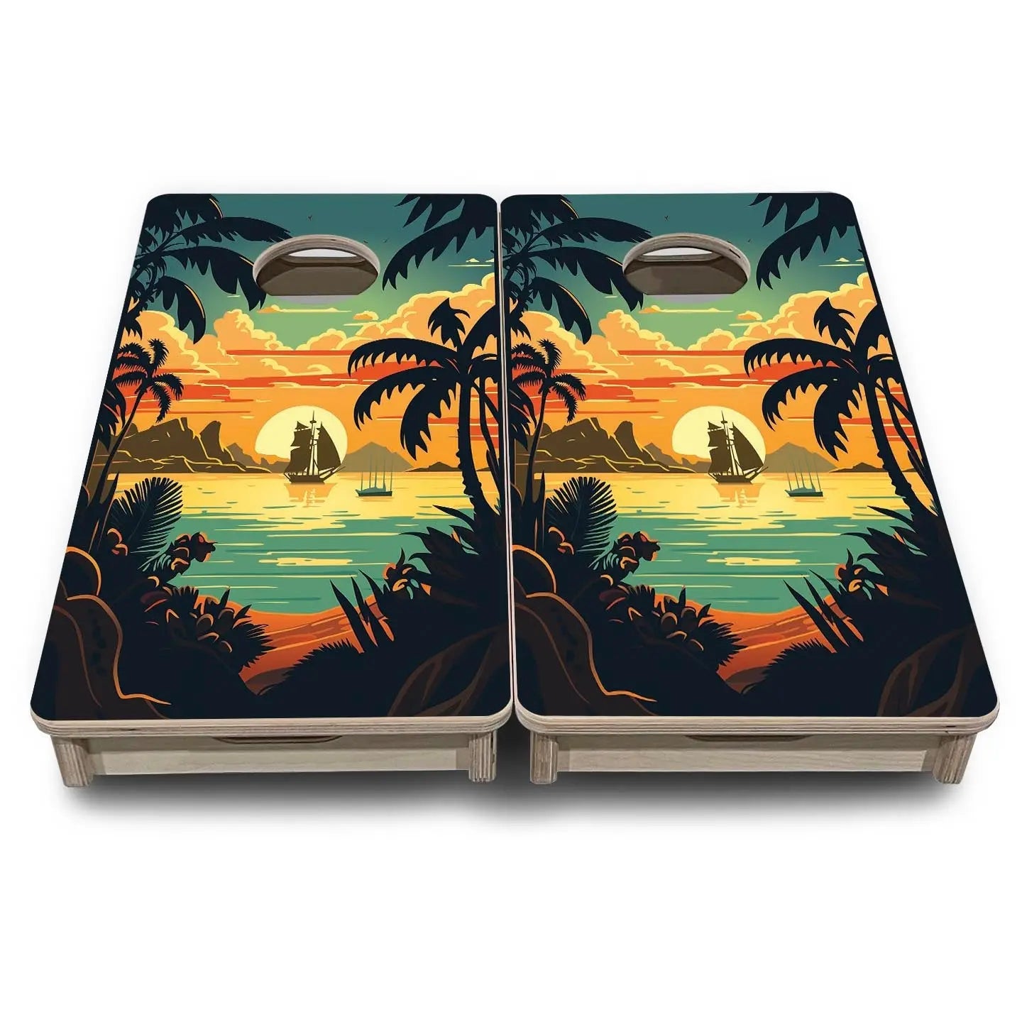 Beach Sunset Design Options - Mini or Vacation Size Cornhole Boards by Cornhole Solutions, Southern home decor detail photo 7