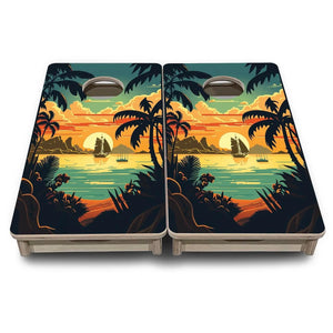 Beach Sunset Design Options - Mini or Vacation Size Cornhole Boards by Cornhole Solutions, Southern home decor detail photo 7