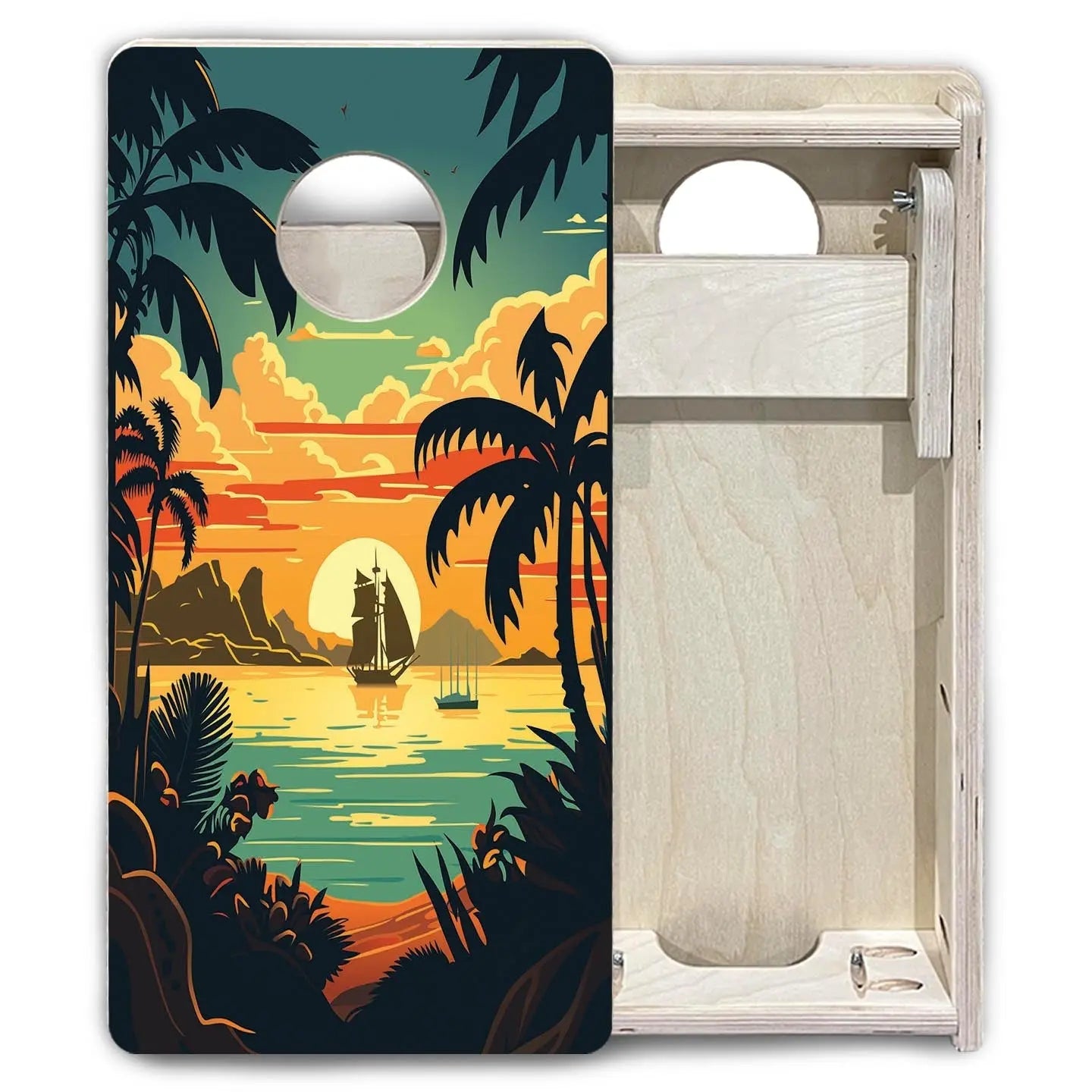 Beach Sunset Design Options - Mini or Vacation Size Cornhole Boards by Cornhole Solutions, Southern home decor detail photo 9