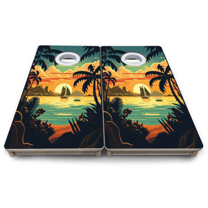 Beach Sunset Design Options - Mini or Vacation Size Cornhole Boards by Cornhole Solutions, Southern home decor detail photo 11