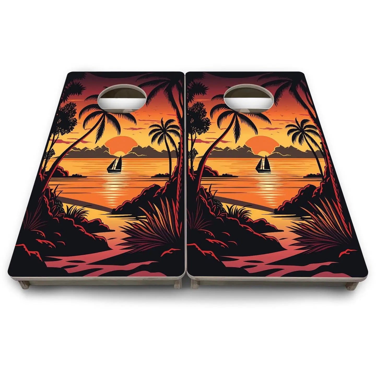Beach Sunset Design Options - Mini or Vacation Size Cornhole Boards by Cornhole Solutions, Southern home decor detail photo 16