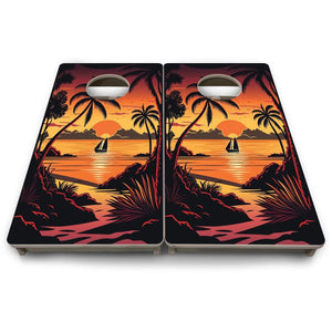 Beach Sunset Design Options - Mini or Vacation Size Cornhole Boards by Cornhole Solutions, Southern home decor detail photo 16