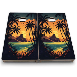 Beach Sunset Design Options - Mini or Vacation Size Cornhole Boards by Cornhole Solutions, Southern home decor detail photo 18