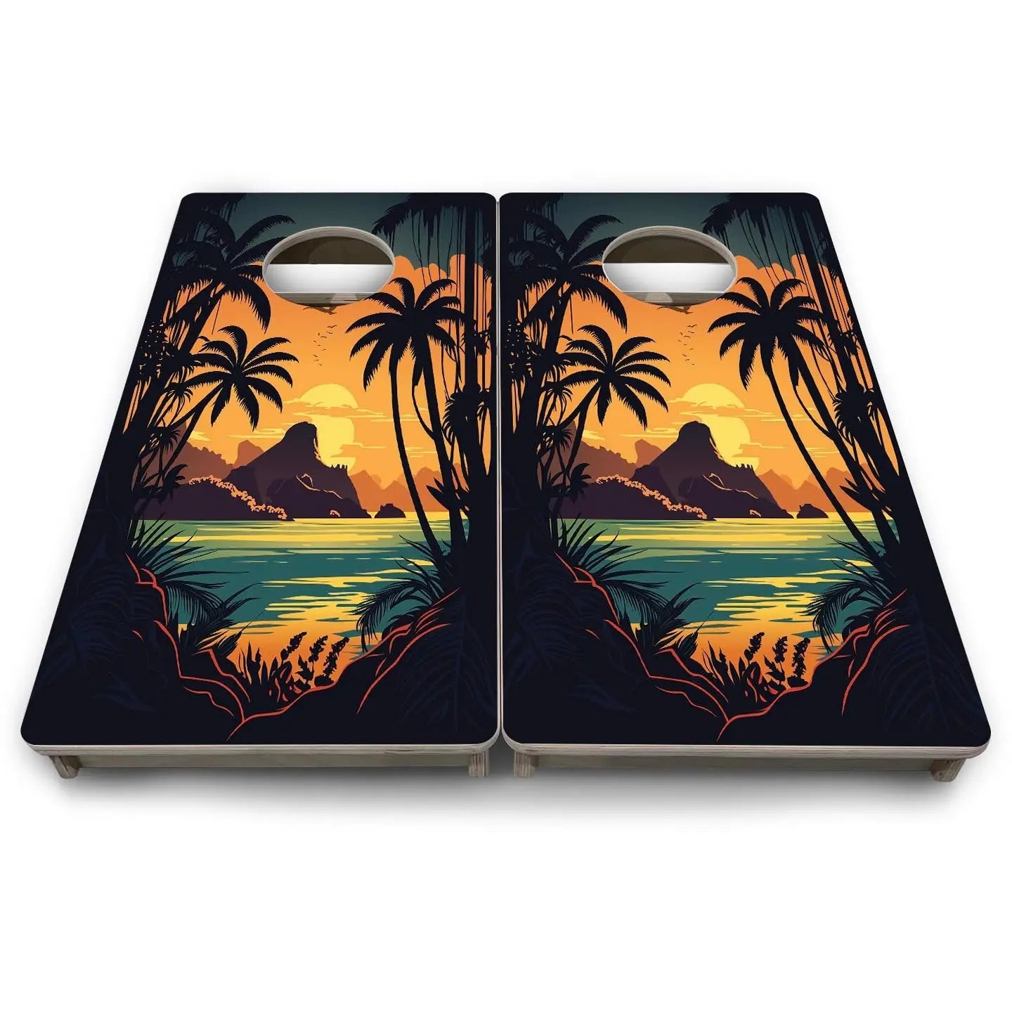 Beach Sunset Design Options - Mini or Vacation Size Cornhole Boards by Cornhole Solutions, Southern home decor detail photo 20