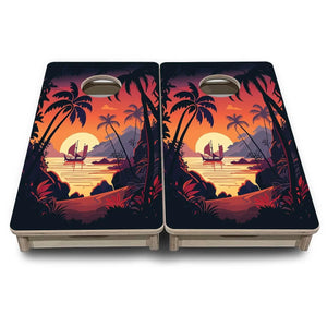 Beach Sunset Design Options - Mini or Vacation Size Cornhole Boards by Cornhole Solutions, Southern home decor detail photo 21