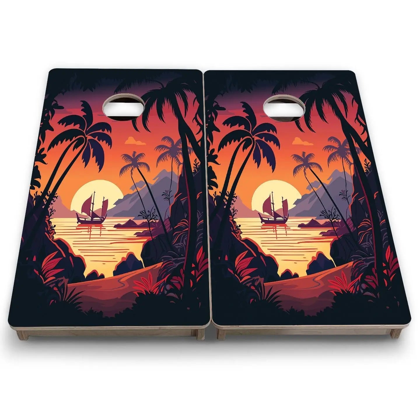 Beach Sunset Design Options - Mini or Vacation Size Cornhole Boards by Cornhole Solutions, Southern home decor detail photo 22