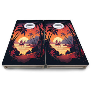 Beach Sunset Design Options - Mini or Vacation Size Cornhole Boards by Cornhole Solutions, Southern home decor detail photo 23
