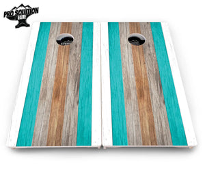 Beach Theme Stripe Cornhole Boards - Pro Solution Elite Series by Cornhole Solutions, custom cornhole board detail photo 4