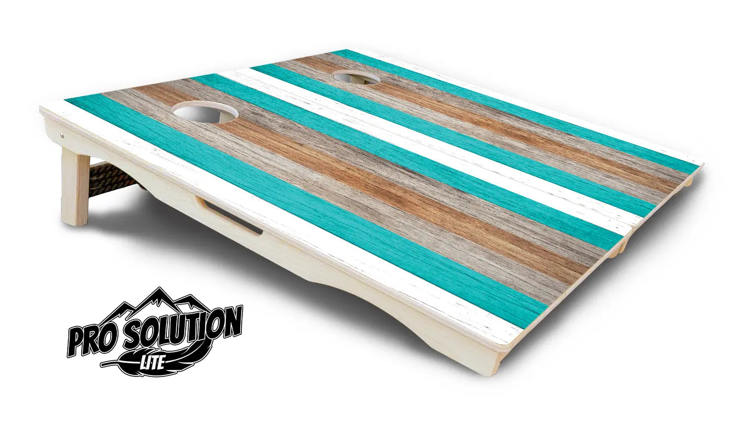 Beach Theme Stripe Cornhole Boards - Pro Solution Lite Series by Cornhole Solutions, custom cornhole board detail photo 2