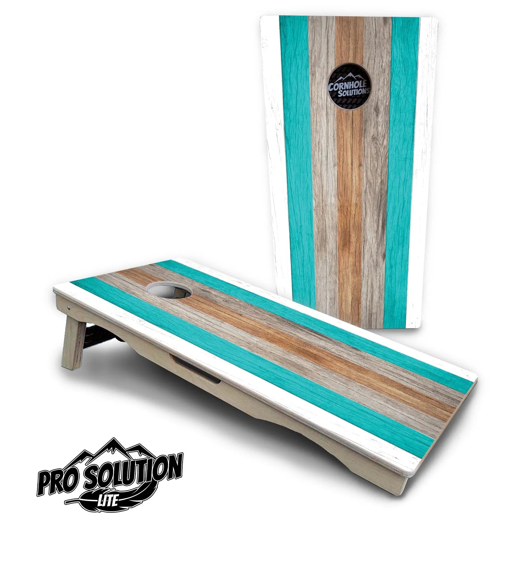 Beach Theme Stripe Cornhole Boards - Pro Solution Lite Series by Cornhole Solutions, custom cornhole board detail photo 5