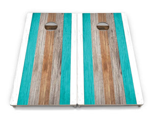 Beach Theme Stripe Cornhole Boards - Professional Tournament Series by Cornhole Solutions, custom cornhole board detail photo 3
