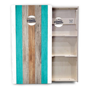 Beach Theme Stripe Cornhole Boards - Professional Tournament Series by Cornhole Solutions, custom cornhole board detail photo 4