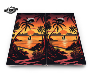 Beach Sunset Cornhole Boards - Pro Solution Lite Series Cornhole Solutions