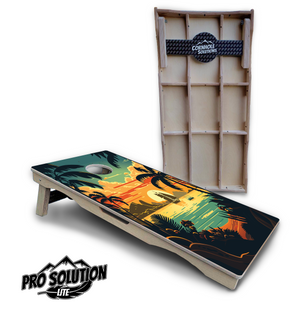 Beach Sunset Cornhole Boards - Pro Solution Lite Series Cornhole Solutions