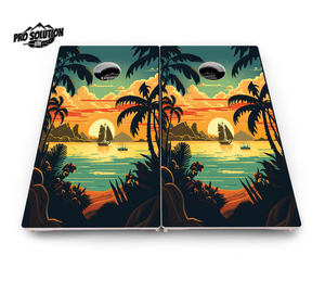 Beach Sunset Cornhole Boards - Pro Solution Lite Series Cornhole Solutions
