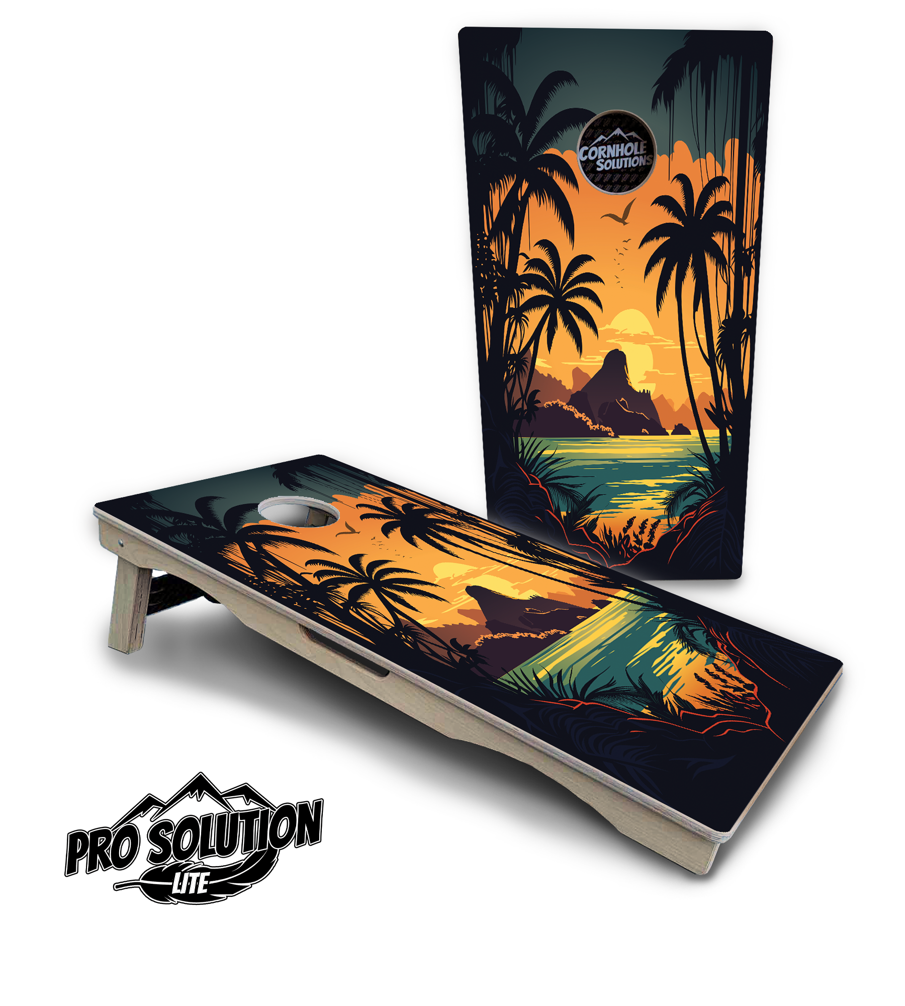Beach Sunset Cornhole Boards - Pro Solution Lite Series Cornhole Solutions