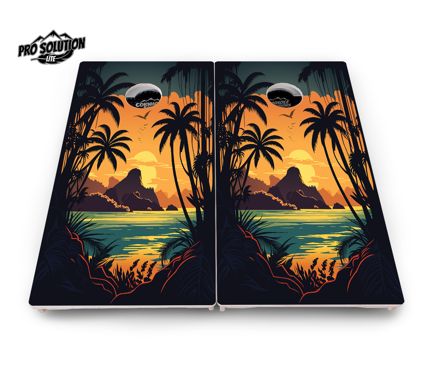 Beach Sunset Cornhole Boards - Pro Solution Lite Series Cornhole Solutions