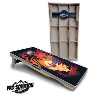 Beach Sunset Cornhole Boards - Pro Solution Lite Series Cornhole Solutions