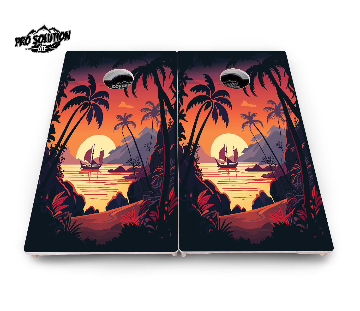 Beach Sunset Cornhole Boards - Pro Solution Lite Series Cornhole Solutions