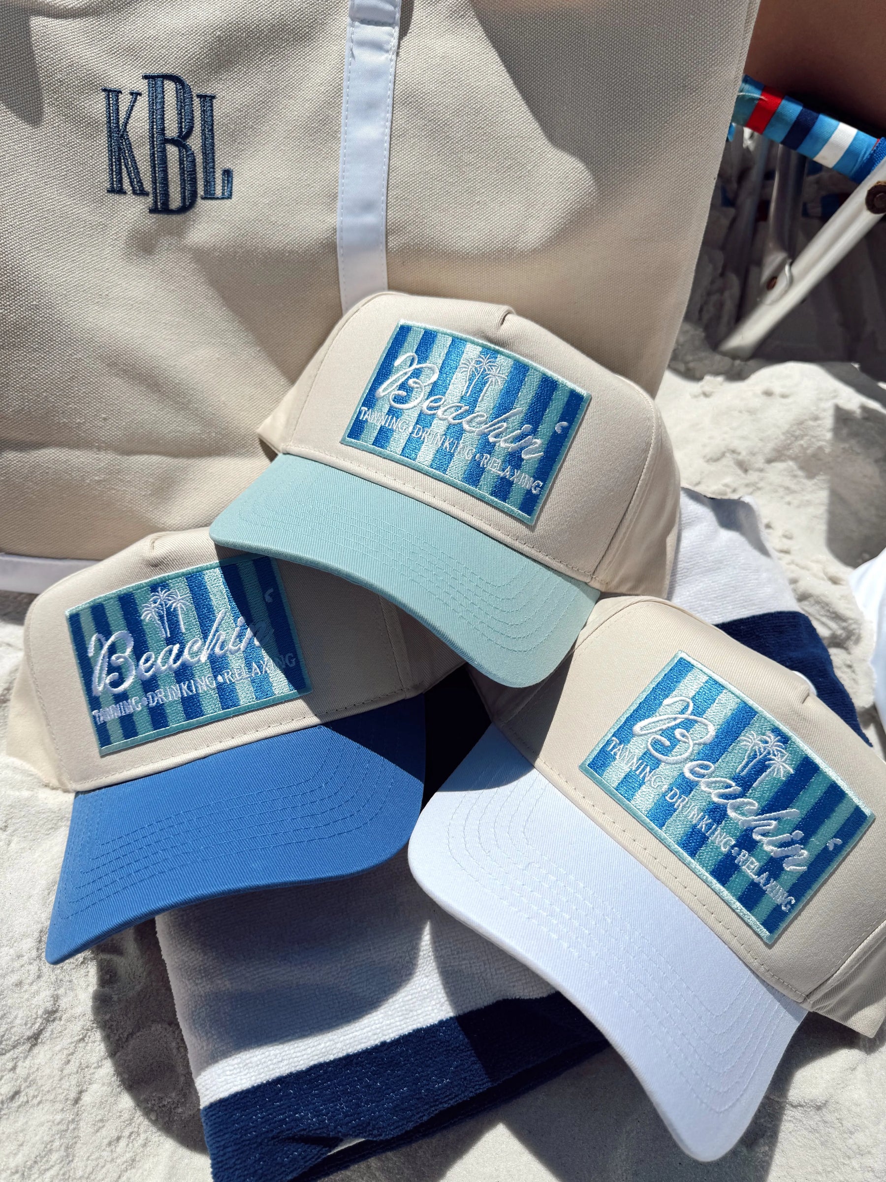 Beachin' - Vintage Trucker Hat by KenzKustomz, Southern lifestyle apparel detail photo 8