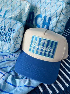 Beachin' - Vintage Trucker Hat by KenzKustomz, Southern lifestyle apparel detail photo 11