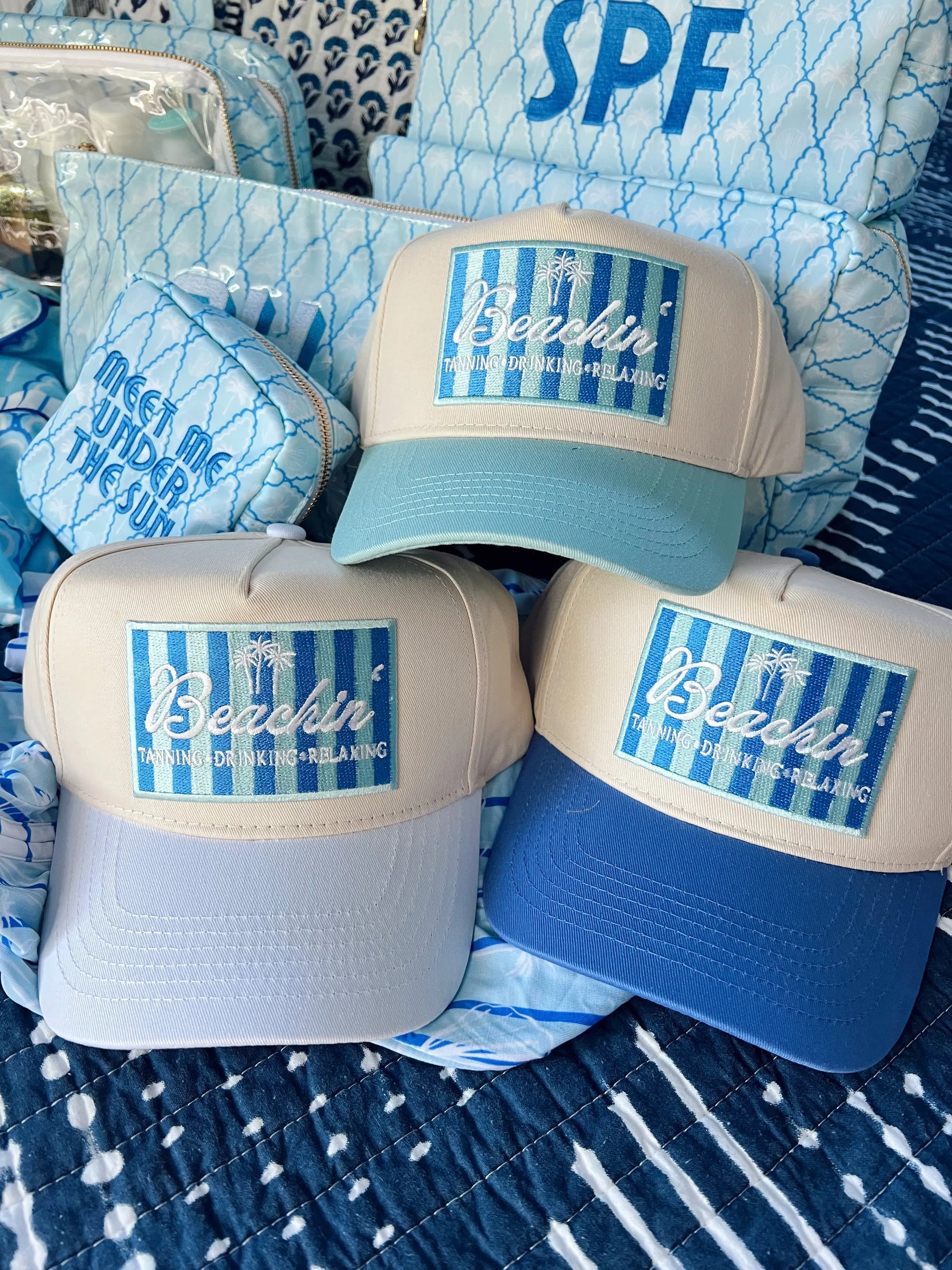 Beachin' - Vintage Trucker Hat by KenzKustomz, Southern lifestyle apparel detail photo 21