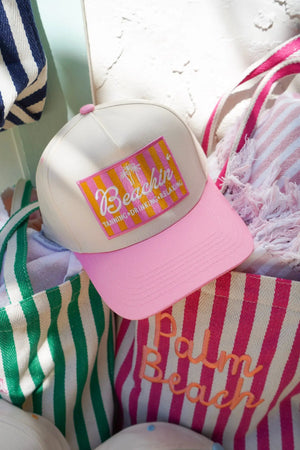 Beachin' - Vintage Trucker Hat by KenzKustomz, Southern lifestyle apparel detail photo 23