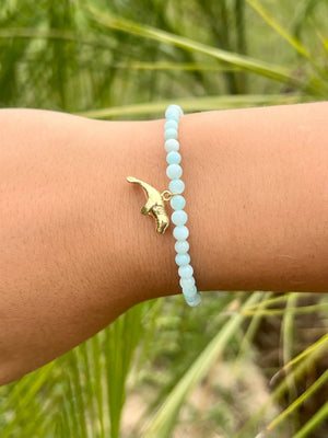 Beaded Manatee Bracelet by HALT, handmade jewelry detail photo 2