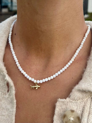 Beaded Shark Necklace by HALT, handmade jewelry main product photo