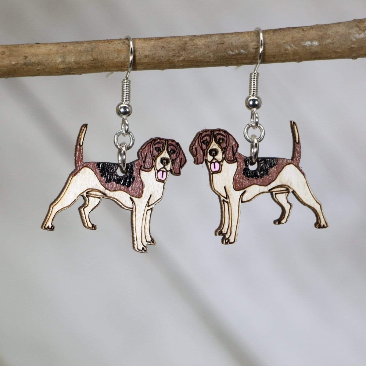 Beagle Wooden Earrings | Dog Lover Pet Jewelry
