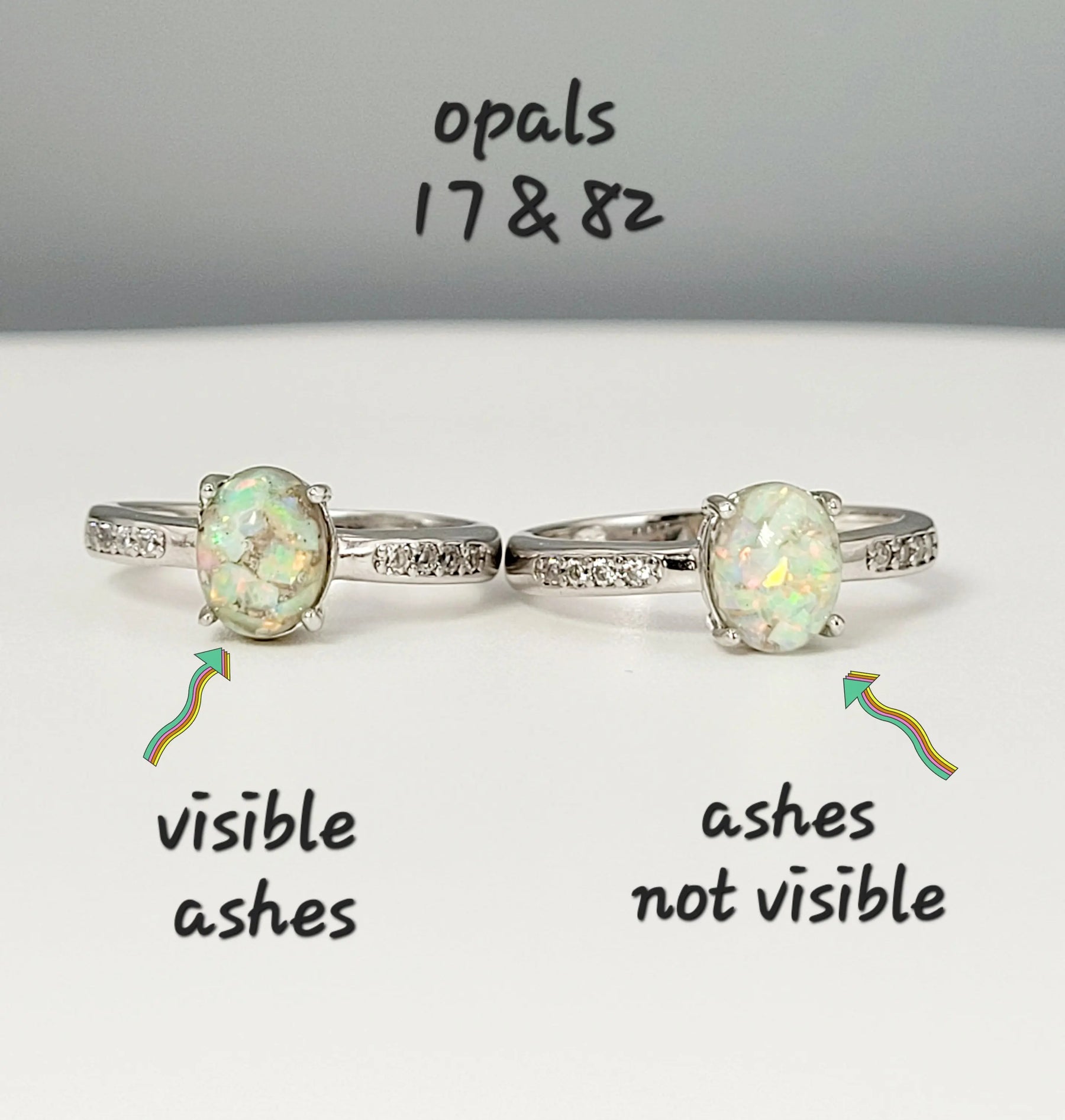 Bell's Vision Memorial Opal Ring by Cotton Street Art Company, handmade jewelry detail photo 4