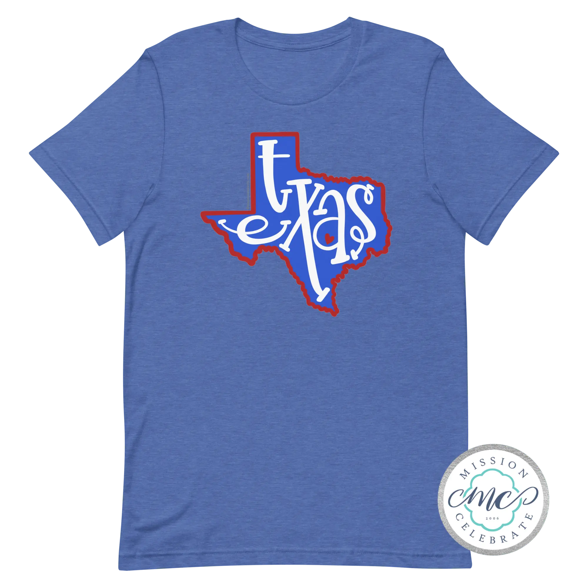 Texas T-Shirt: Red, White & Blue Hand-Lettered Design | State Pride Apparel