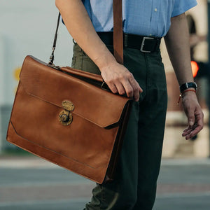 Benjamin Leather Briefcase Mission Mercantile Leather Goods
