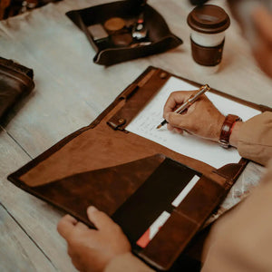 Benjamin Leather Padfolio by Mission Mercantile Leather Goods, Southern food gift detail photo 3