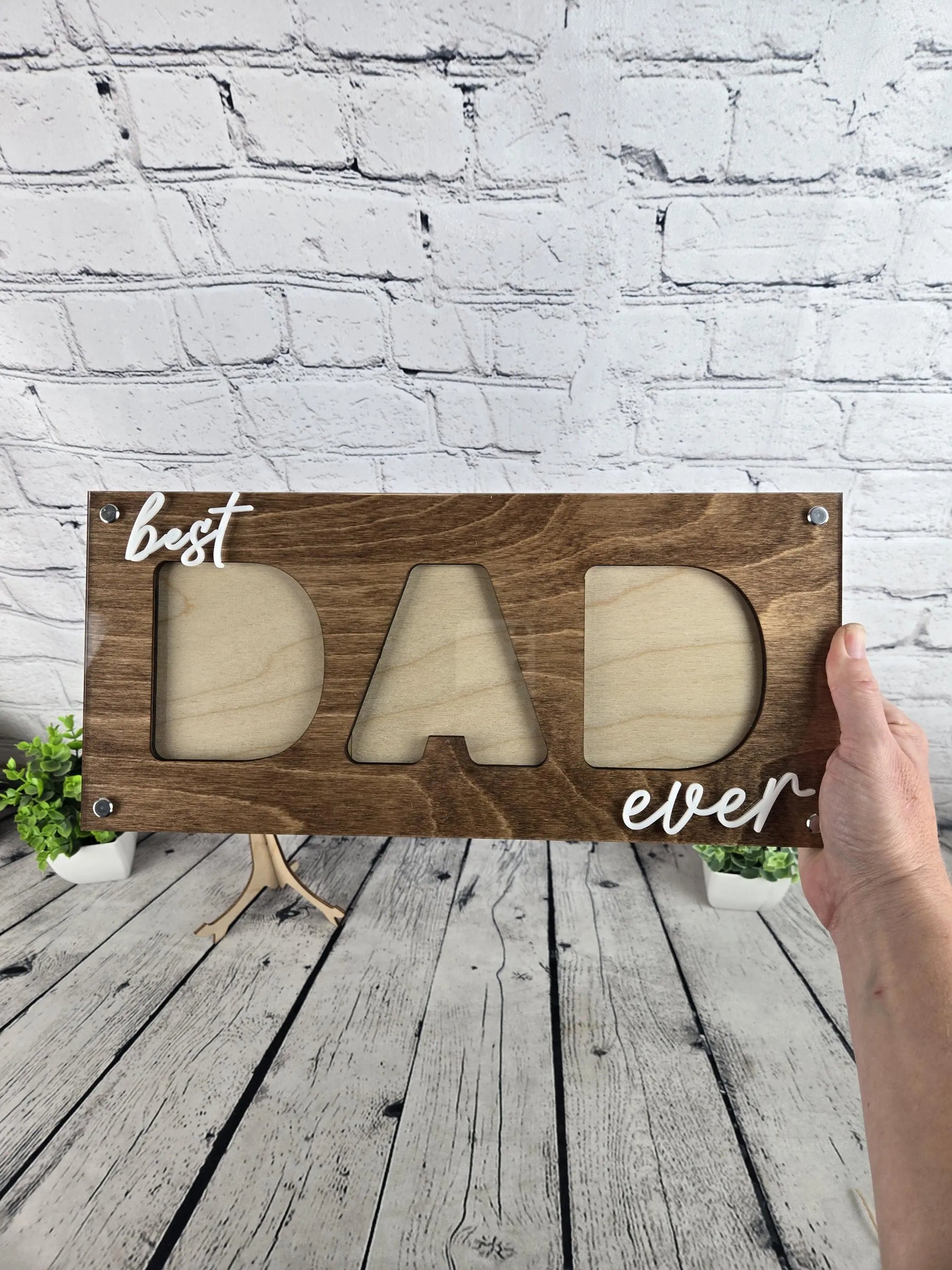 Best Dad Ever Picture Frame by EverLee Creations, Southern home decor detail photo 3