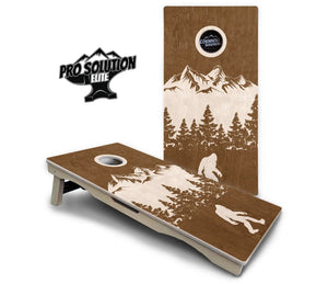 Bigfoot Mountain Scene Cornhole Boards - Pro Solution Elite Series by Cornhole Solutions, custom cornhole board detail photo 2