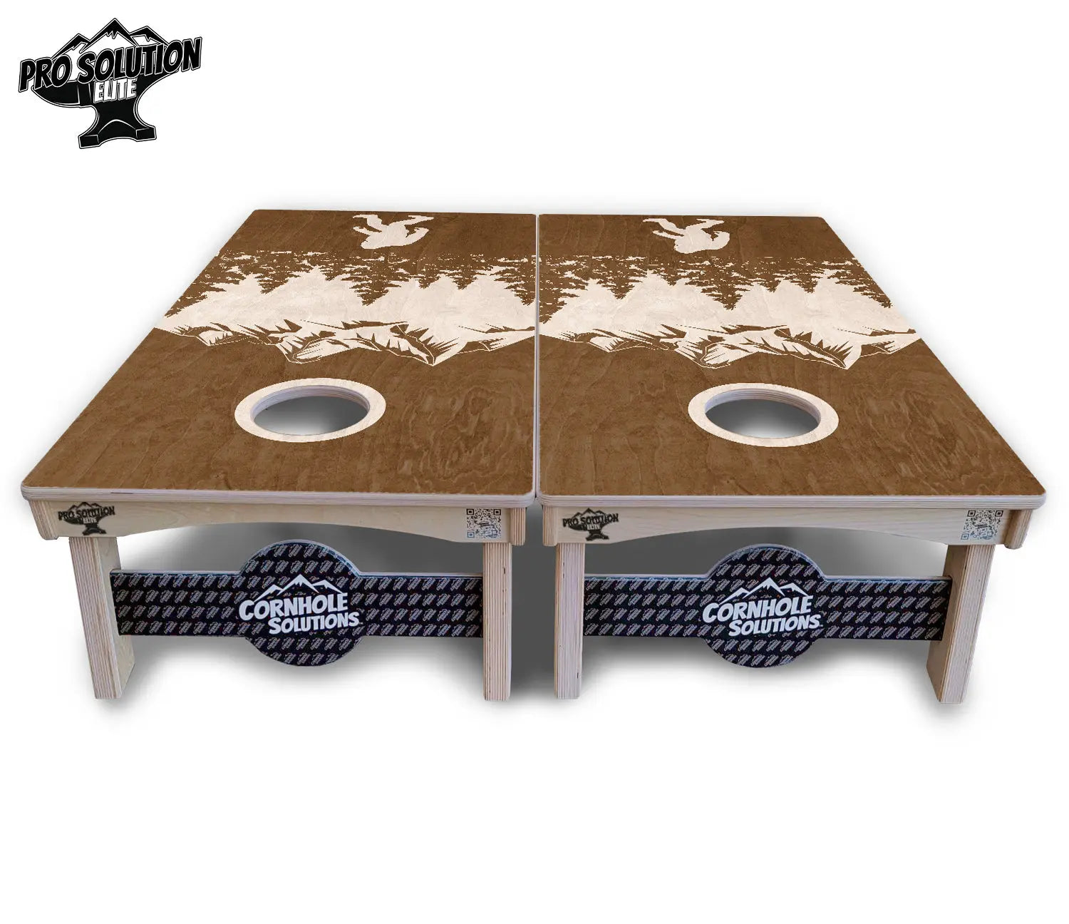 Bigfoot Mountain Scene Cornhole Boards - Pro Solution Elite Series by Cornhole Solutions, custom cornhole board detail photo 3