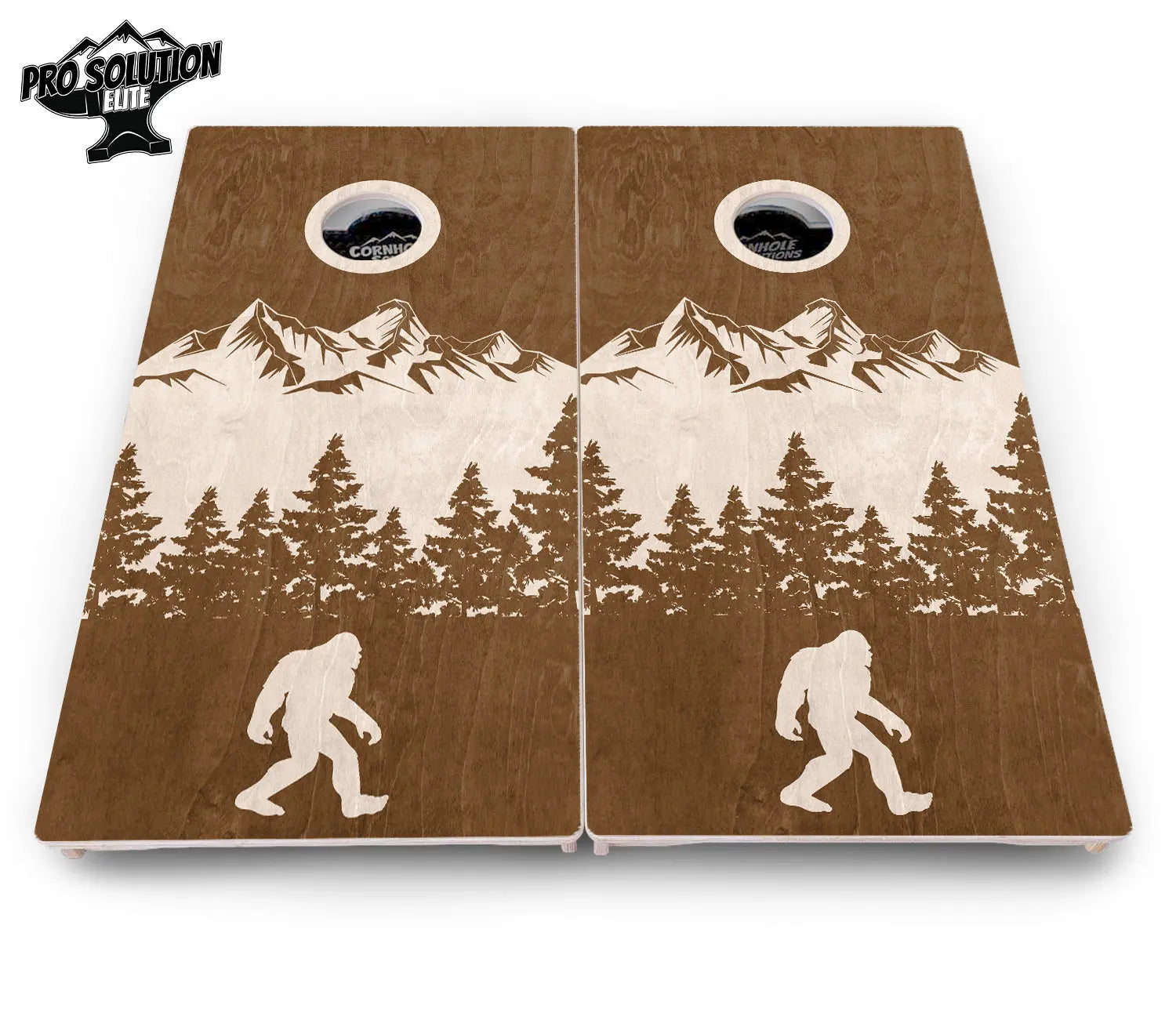 Bigfoot Mountain Scene Cornhole Boards - Pro Solution Elite Series by Cornhole Solutions, custom cornhole board detail photo 4