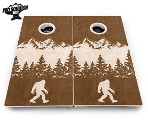 Bigfoot Mountain Scene Cornhole Boards - Pro Solution Elite Series by Cornhole Solutions, custom cornhole board detail photo 4