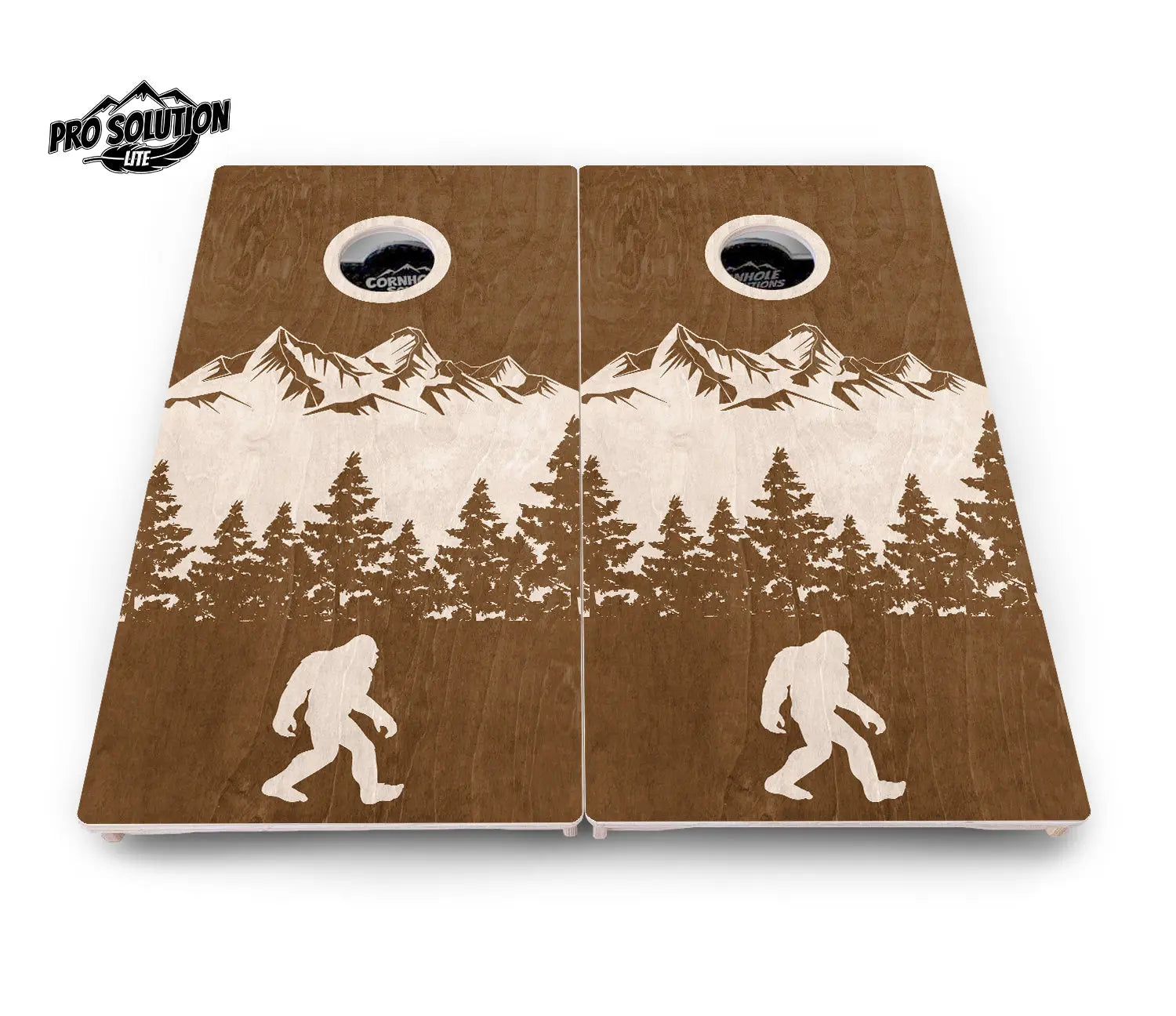 Bigfoot Mountain Scene Cornhole Boards - Pro Solution Lite Series by Cornhole Solutions, custom cornhole board detail photo 4