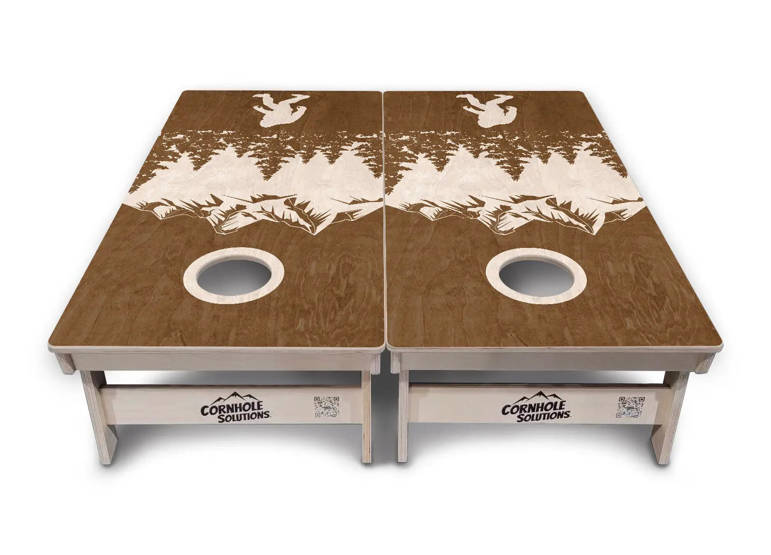 Bigfoot Mtn Scene Cornhole Boards - Professional Tournament Series by Cornhole Solutions, custom cornhole board detail photo 3