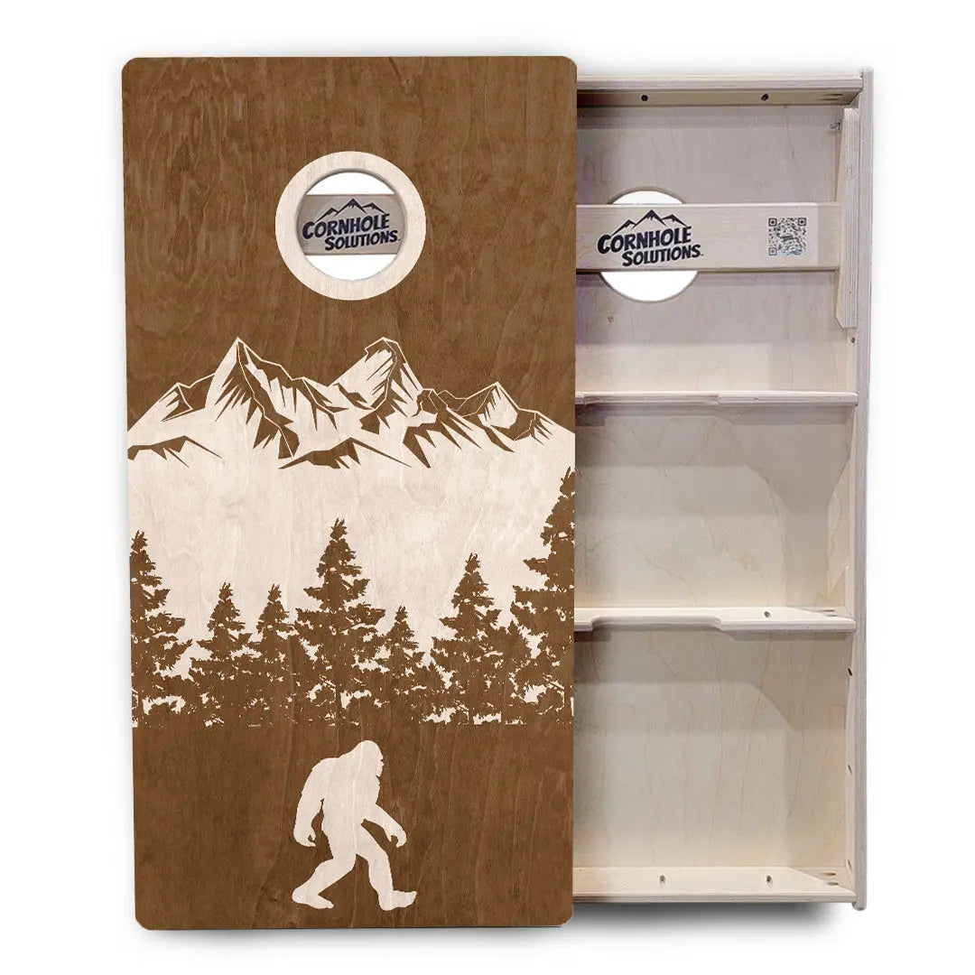 Bigfoot Mtn Scene Cornhole Boards - Professional Tournament Series by Cornhole Solutions, custom cornhole board detail photo 4