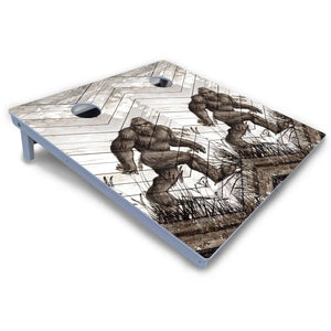 Bigfoot Whitewash Cornhole Boards - All Weather Series by Cornhole Solutions, custom cornhole board detail photo 3